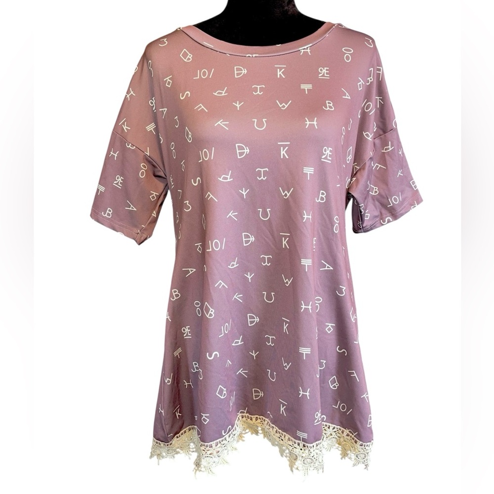 Crazy Train Mauve and Cream Brand Collection Shirt